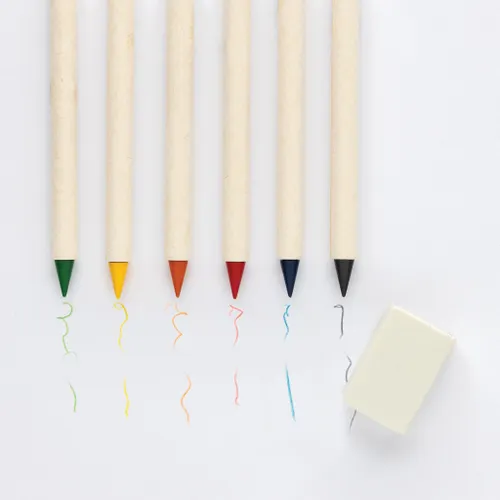 Set de 6 crayons de couleur personnalisés avec carnet GRS Infinity Micki - XD Collection