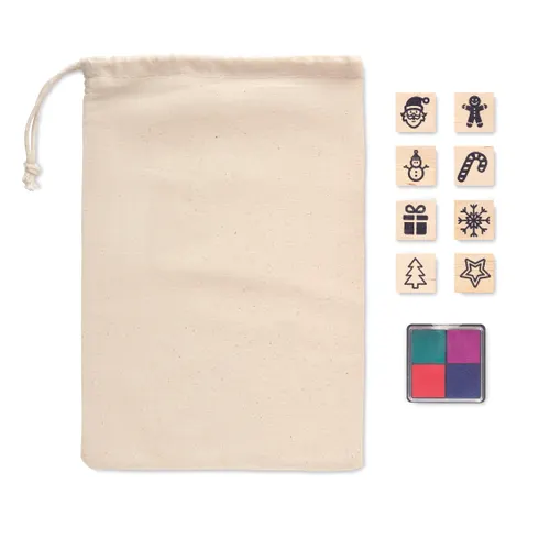 Set de 8 tampons publicitaires en bois - Stampie