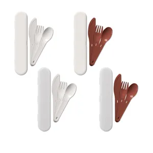 Set de couverts reutilisables en plastique (pp) | Translucide / Beige clair