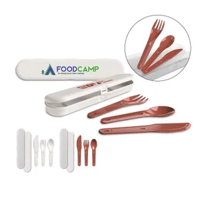 Set de couverts reutilisables en plastique (pp) | Translucide / Terracota