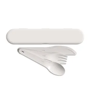 Set de couverts reutilisables en plastique (pp) | Beige clair / Beige clair