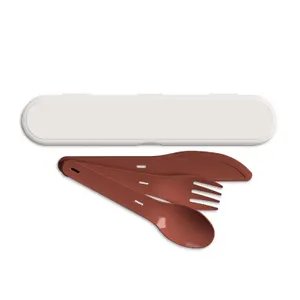 Set de couverts reutilisables en plastique (pp) | Beige clair / Terracota