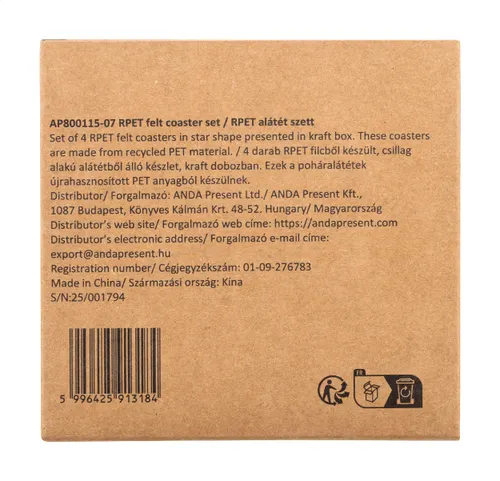 Set de sous-verres de Noël personnalisés en RPET - Vagnes