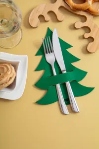 Set porte-couverts personnalisés de Noël en RPET - Tonsvik | Vert