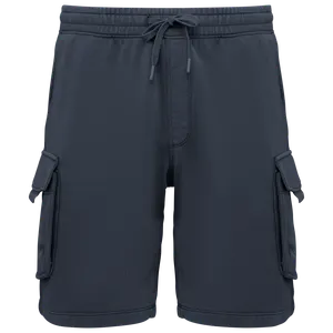 Short cargo écoresponsable délavé personnalisé French Terry homme - Native Spirit | Washed Navy Blue