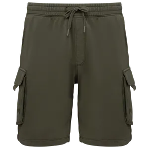Short cargo écoresponsable délavé personnalisé French Terry homme - Native Spirit | Washed Organic Khaki