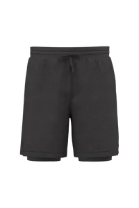 Short écoresponsable 2 en 1 avec sous short intégré homme - PROACT® | Marl Dark Grey