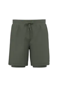 Short écoresponsable 2 en 1 avec sous short intégré homme - PROACT® | Sporty Khaki