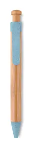 Stylo bambou/paille blé et ABS personnalisable - Toyama | Blue