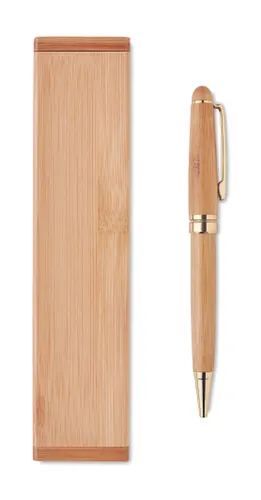 Stylo bille coffret bambou personnalisable - Etna