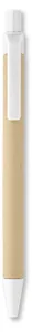 Stylo bille en PLA maïs/papier personnalisable | White