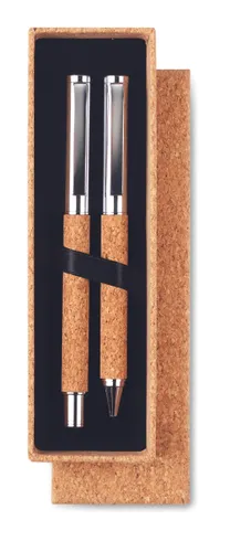 Stylo bille métal boîte liège - Quercus personnalisable.