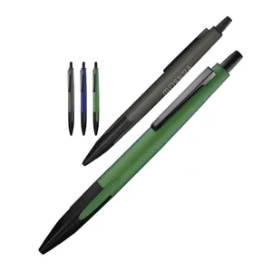 Stylo bille personnalisé écriture bleu corps et clip métal