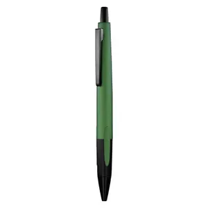 Stylo bille personnalisé écriture bleu corps et clip métal | Noir 35 - Vert 96