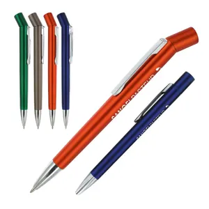 Stylo bille personnalisé écriture bleue corps plastique et clip métal