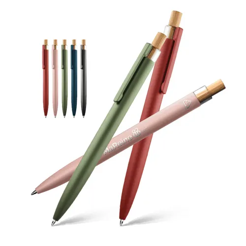 Stylo bille personnalisé écriture bleue en alu recyclé