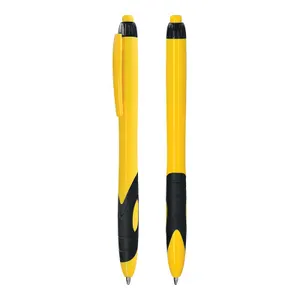 Stylo bille plastique personnalisé écriture noir | Jaune 04