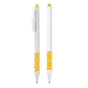Stylo bille plastique publicitaire écriture bleu | Jaune 04
