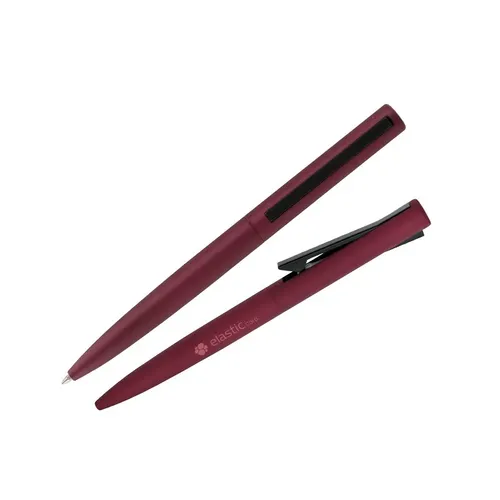 Stylo bille publicitaire écriture bleue corps et clip métal