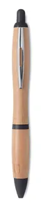 Stylo bille publicitaire en ABS et bambou. - Rio Bamboo | Black