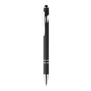 Stylo bille tactile personnalisé - Tonnel Soft | Noir