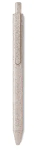 Stylo poussoir publicitaire en paille de blé ABS - Pecas | Beige