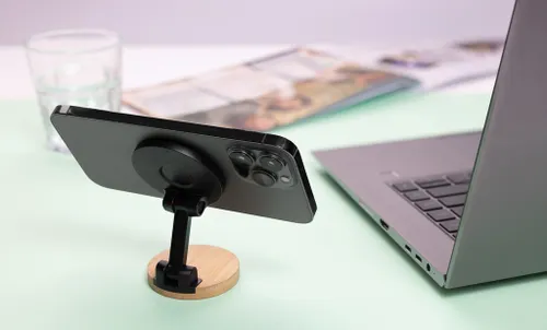 Support téléphone personnalisé en plastique RCS et bambou Magmount - XD Collection