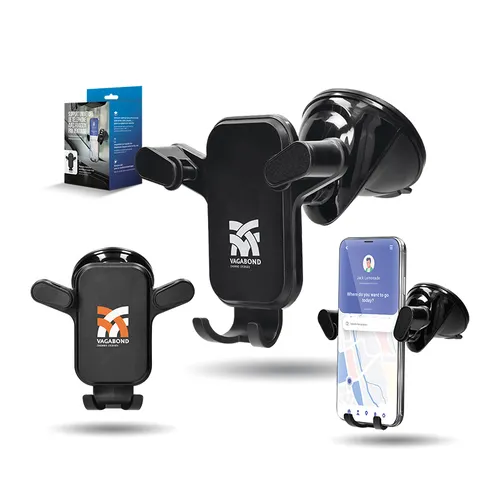 Support universel de téléphone publicitaire avec fixation par ventouse