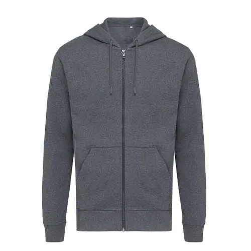 Sweat à capuche publicitaire avec zip en coton recyclé Iqoniq Abisko - iqoniq