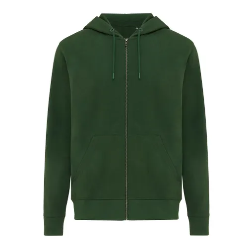 Sweat à capuche publicitaire avec zip en coton recyclé Iqoniq Abisko - iqoniq