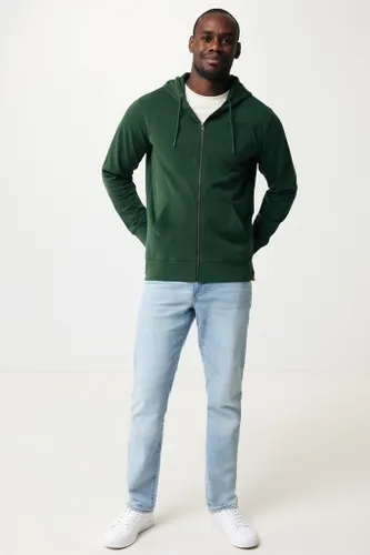 Sweat à capuche publicitaire avec zip en coton recyclé Iqoniq Abisko - iqoniq
