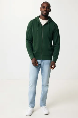 Sweat à capuche publicitaire avec zip en coton recyclé Iqoniq Abisko - iqoniq