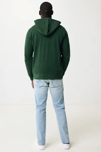 Sweat à capuche publicitaire avec zip en coton recyclé Iqoniq Abisko - iqoniq