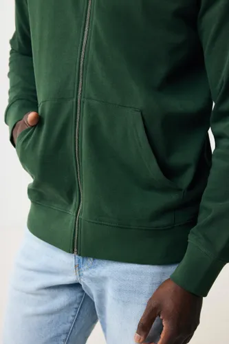 Sweat à capuche publicitaire avec zip en coton recyclé Iqoniq Abisko - iqoniq