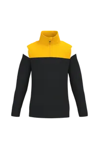 Sweat d'entrainement 1/4 zip enfant - PROACT® | Black / Sporty Yellow
