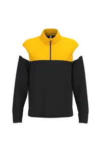 Sweat d'entrainement 1/4 zip unisexe - PROACT® | Black / Sporty Yellow
