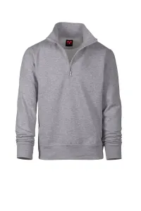Sweat-shirt brossé personnalisé - CARSON | Gris chiné