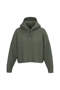 Sweat-shirt crop à capuche femme - PROACT® | Sporty Khaki