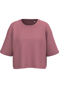 Sweat-shirt crop à manches courtes col rond femme - PROACT® | Antique Rose