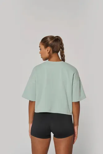 Sweat-shirt crop à manches courtes col rond femme - PROACT®