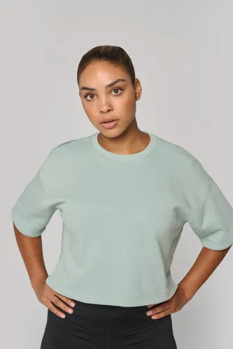 Sweat-shirt crop à manches courtes col rond femme - PROACT®