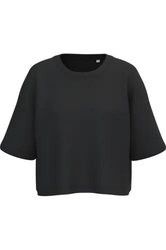 Sweat-shirt crop à manches courtes col rond femme - PROACT®