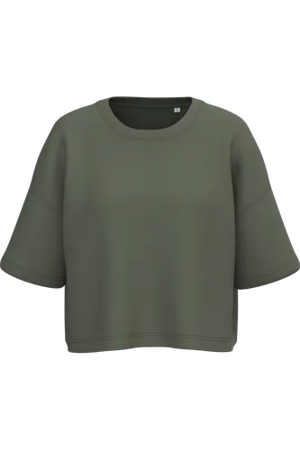 Sweat-shirt crop à manches courtes col rond femme - PROACT®