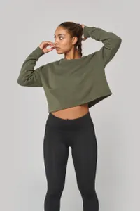 Sweat-shirt crop col rond femme - PROACT®