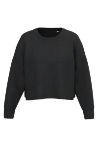 Sweat-shirt crop col rond femme - PROACT® | Black