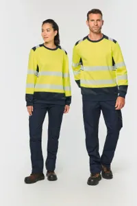 Sweat-shirt de sécurité recyclé col rond unisexe - WK. Designed To Work