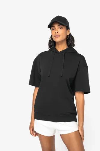 Sweat-shirt écoresponsable à capuche à épaules tombantes manches courtes personnalisé French Terry unisexe - Native Spirit