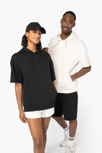 Sweat-shirt écoresponsable à capuche à épaules tombantes manches courtes personnalisé French Terry unisexe - Native Spirit