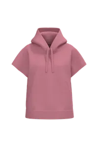 Sweat-shirt écoresponsable à capuche oversize sans manches French Terry femme - Native Spirit | Antique Rose