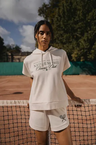 Sweat-shirt écoresponsable à capuche oversize sans manches French Terry femme - Native Spirit